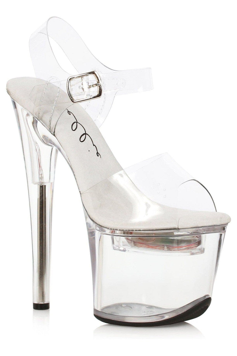 Ellie Shoes Ellie Shoes L709 BROOK Stiletto with Multi color Light in Platform in Clear Vinyl