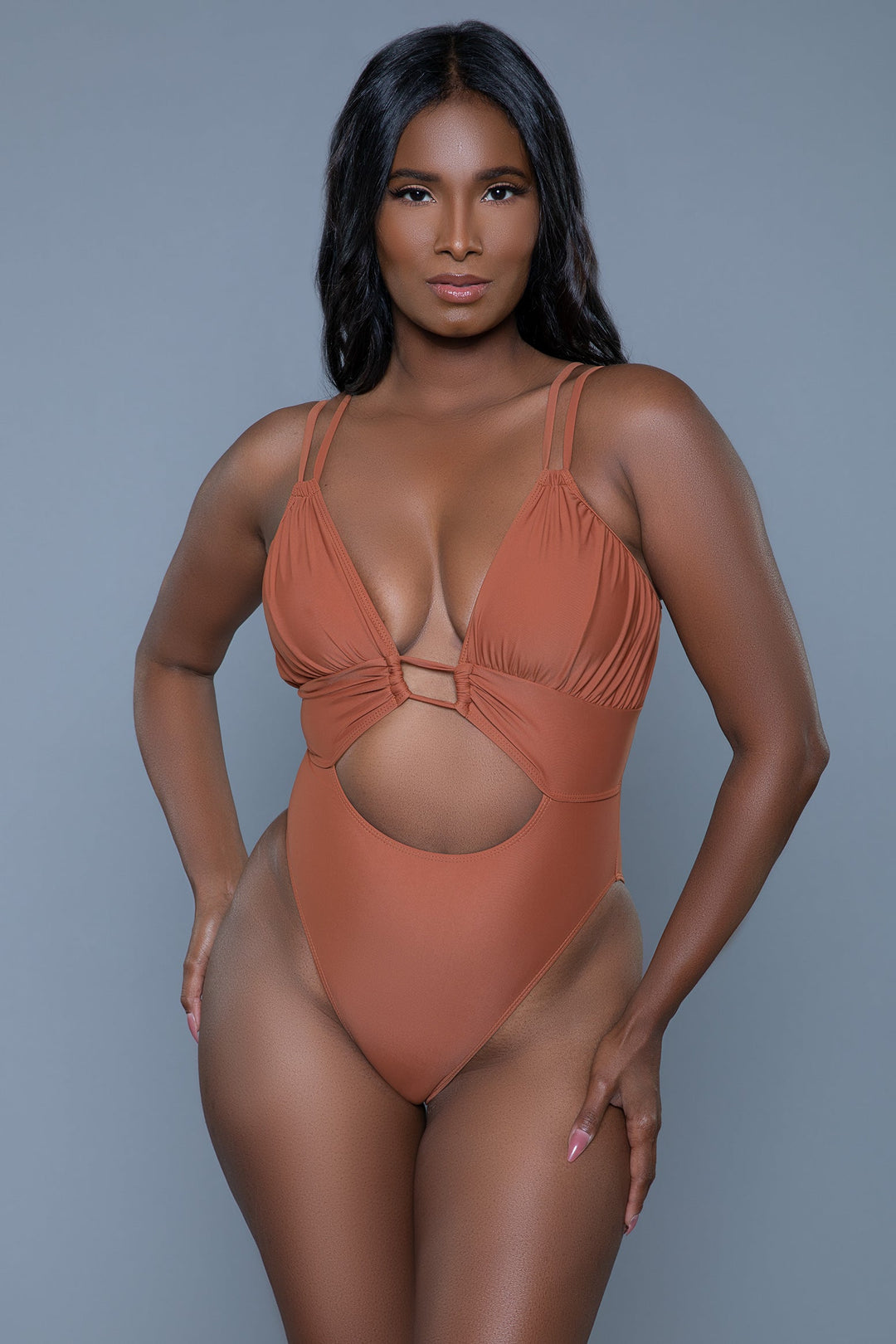 BeWicked Evelyn Strappy 1 Piece Swimsuit in Orange 