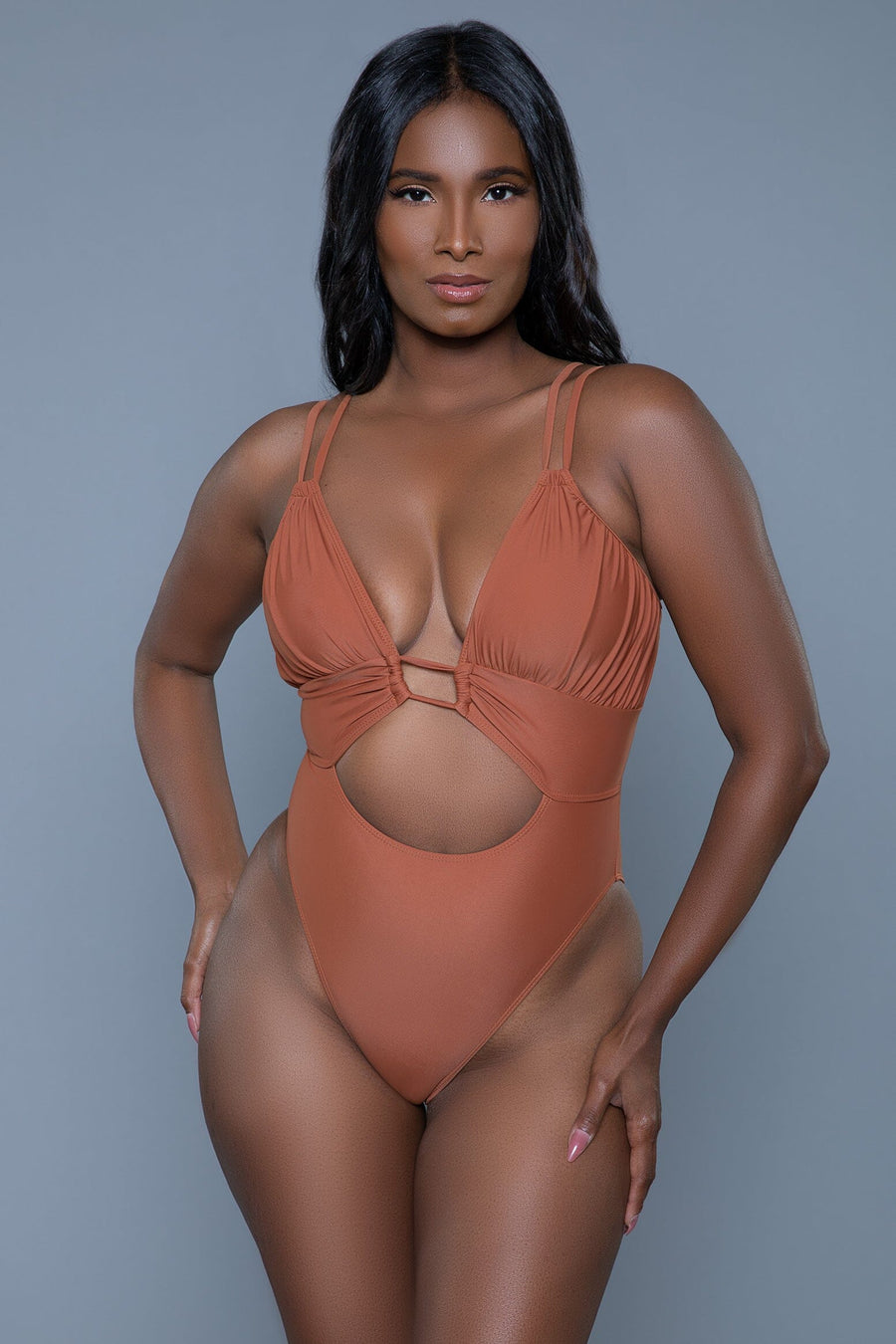 BeWicked Evelyn Strappy 1 Piece Swimsuit in Orange 