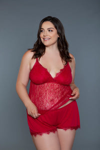 BeWicked Eyelash Cami Set in Red  from SexyShoes.com