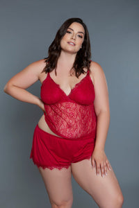 BeWicked Eyelash Cami Set in Red 