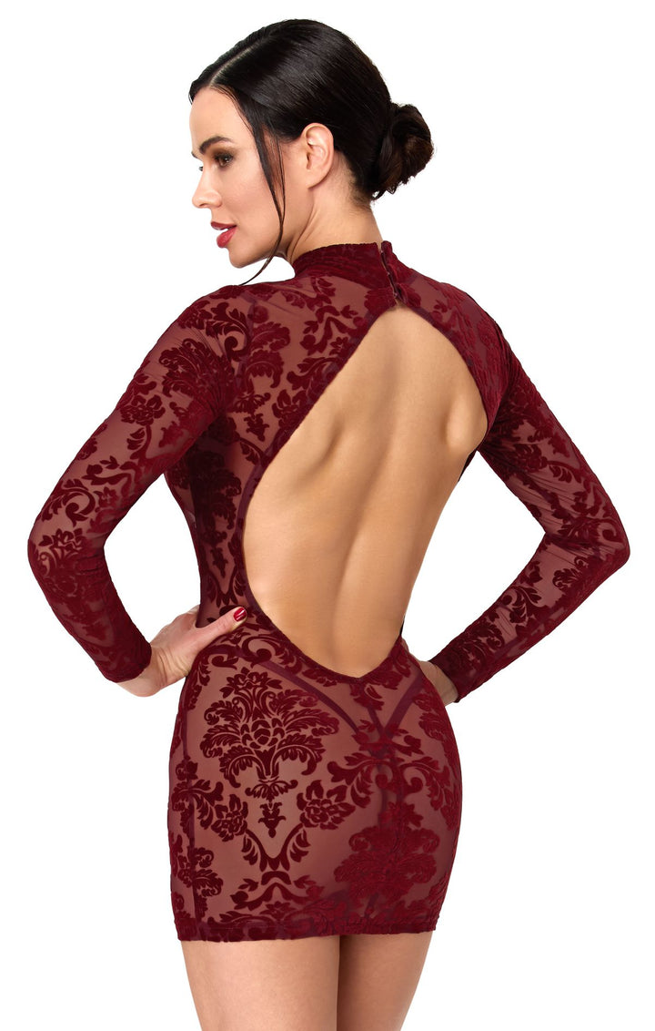 Masquerade Open-Back Mini Dress
