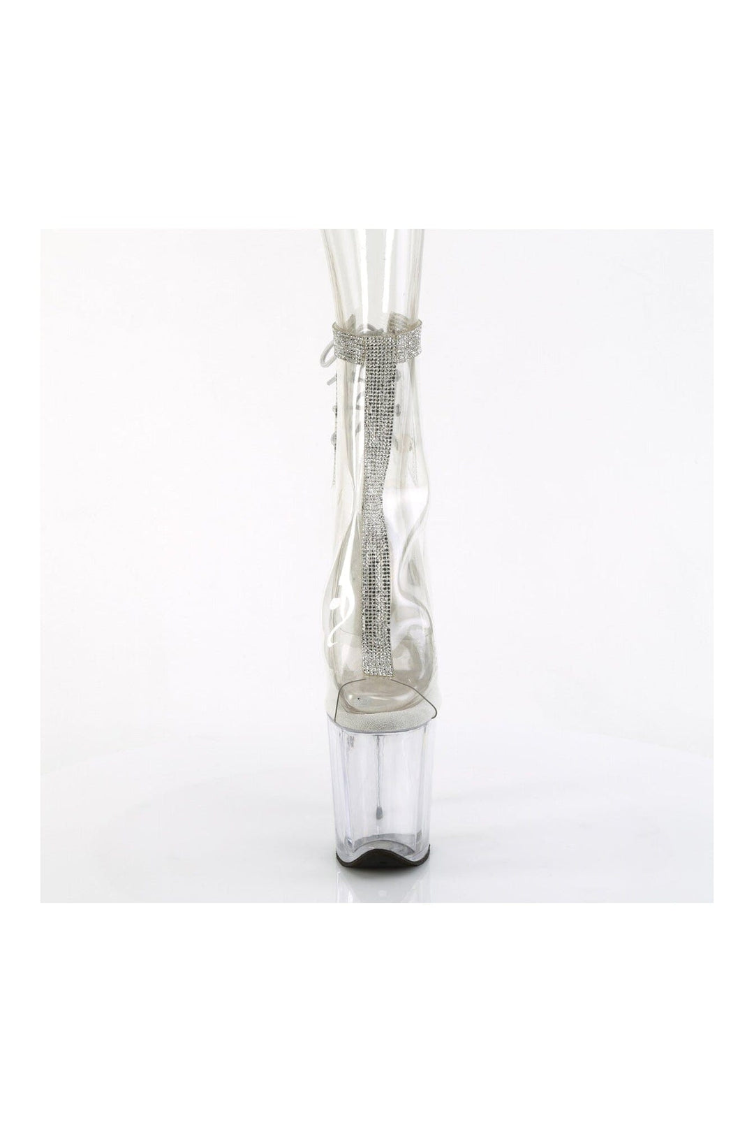 Pleaser FLAMINGO-1018C-2RS Clear Vinyl Ankle Boot in Clear Vinyl