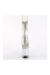 Pleaser FLAMINGO-1018C-2RS Clear Vinyl Ankle Boot in Clear Vinyl