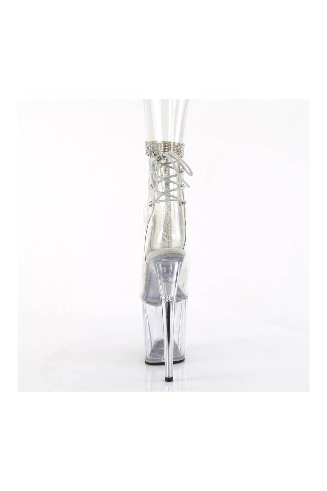 Pleaser FLAMINGO-1018C-2RS Clear Vinyl Ankle Boot in Clear Vinyl