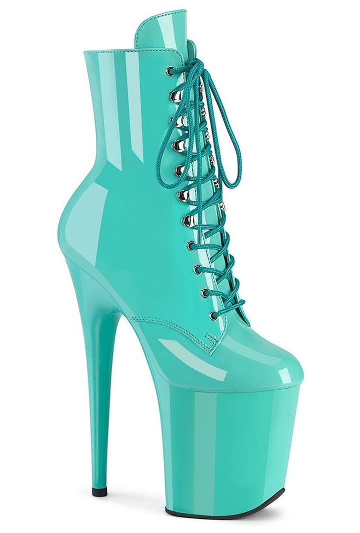 FLAMINGO-1020 Turquoise Patent Ankle Boot