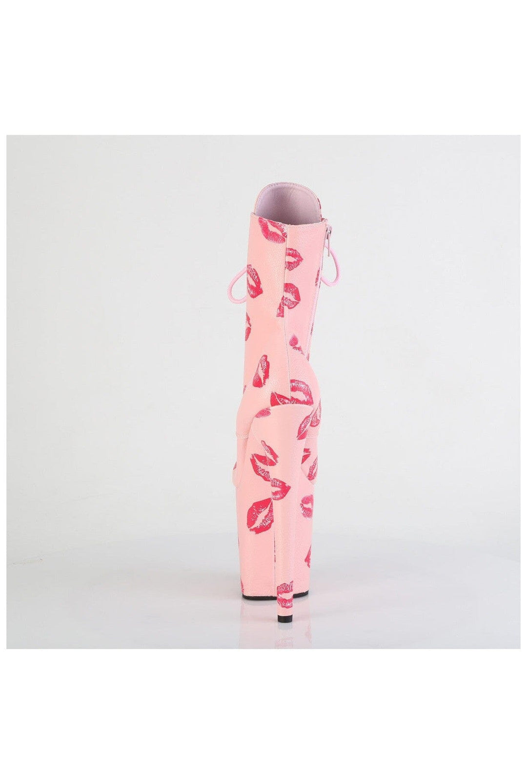 Pleaser FLAMINGO-1020KISSES Pink Faux Leather Ankle Boot in Pink Faux Leather