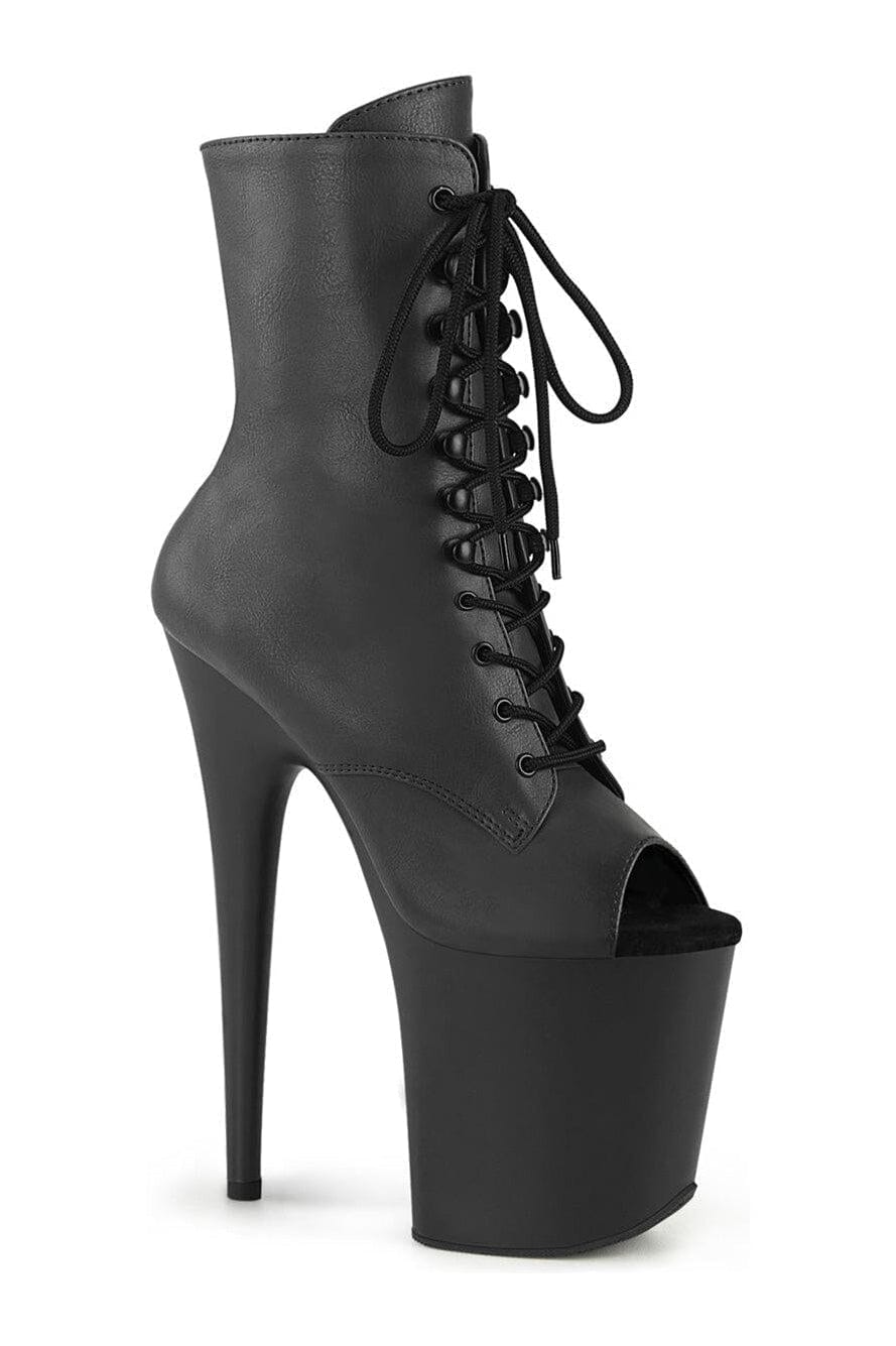 FLAMINGO-1021 Black Faux Leather Ankle Boot