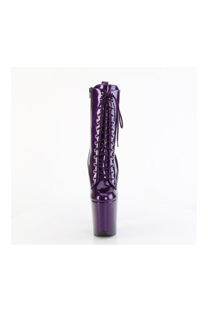 FLAMINGO-1040GP Purple Glitter Patent Ankle Boot