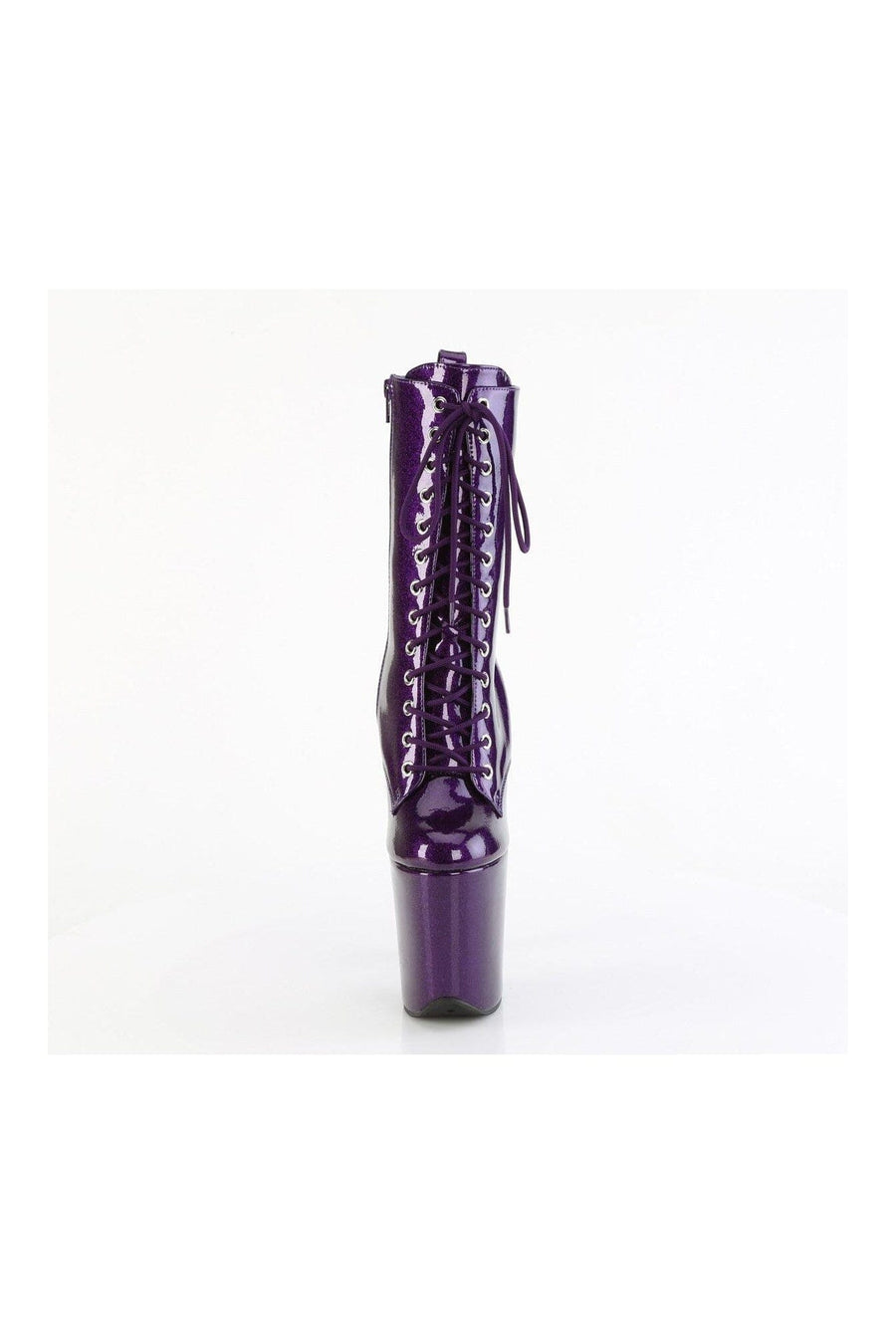 Pleaser FLAMINGO-1040GP Purple Glitter Patent Ankle Boot in Purple Glitter Patent