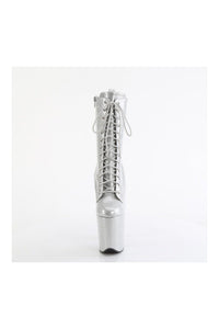 Pleaser FLAMINGO-1040GP Silver Glitter Patent Ankle Boot in Silver Glitter Patent