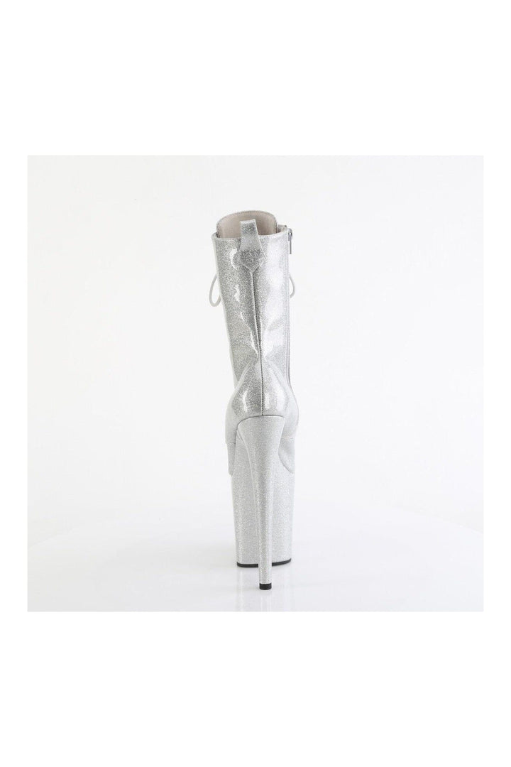 FLAMINGO-1040GP Silver Glitter Patent Ankle Boot