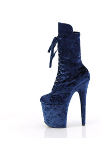 Pleaser FLAMINGO-1045VEL Blue Velvet Ankle Boot in Blue Velvet