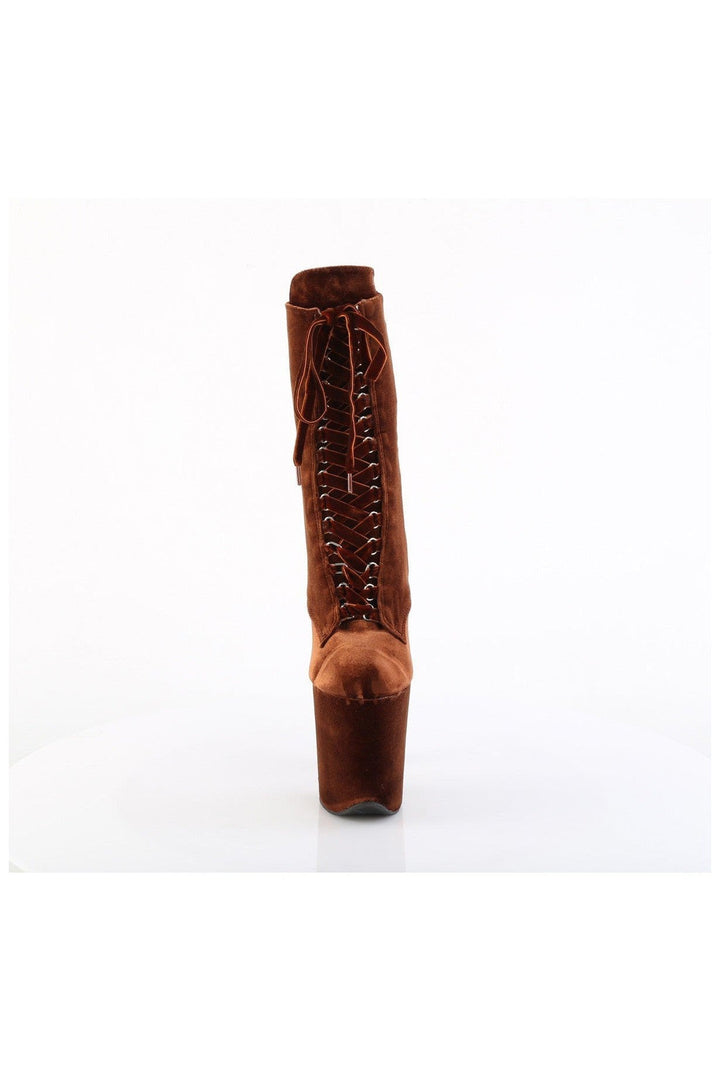 FLAMINGO-1045VEL Brown Velvet Ankle Boot