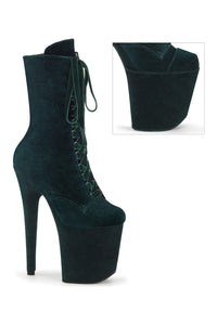 Pleaser FLAMINGO-1045VEL Green Velvet Ankle Boot in Green Velvet from SexyShoes.com