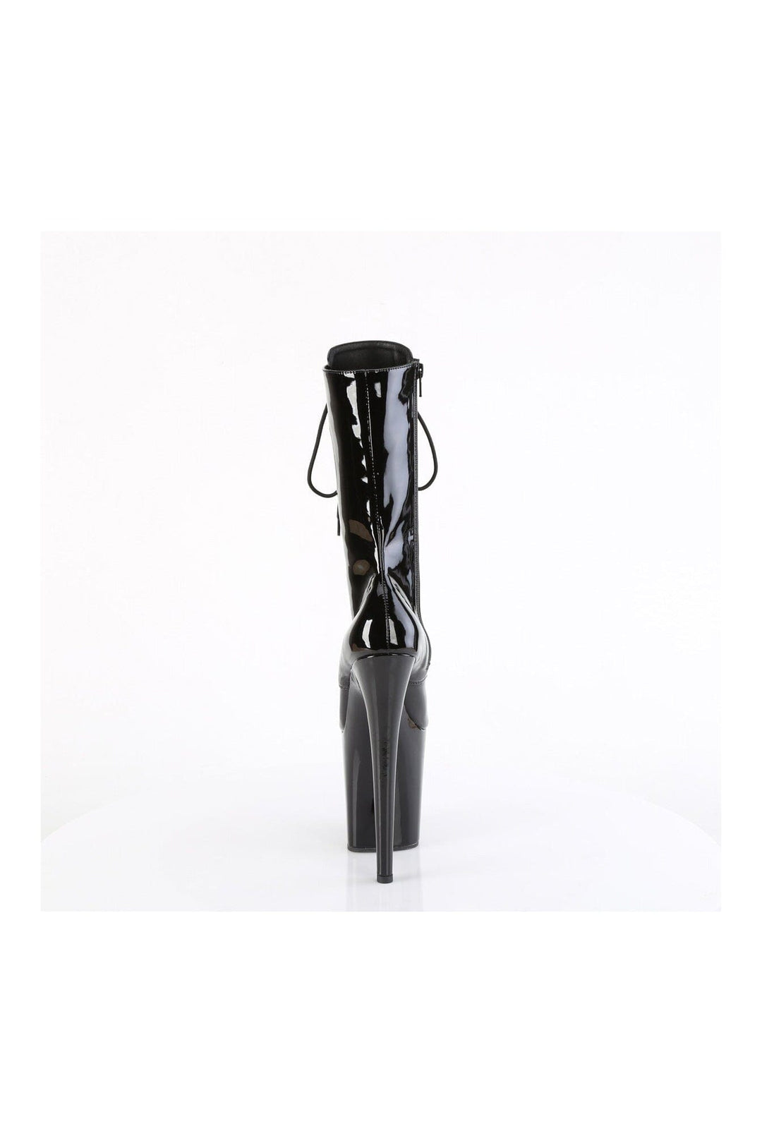 Pleaser FLAMINGO-1054 Black Patent Knee Boot in Black Patent