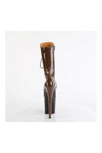 Pleaser FLAMINGO-1054DC Brown Patent Knee Boot in Brown Patent