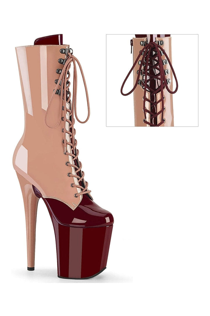 FLAMINGO-1054DC Burgundy Patent Knee Boot