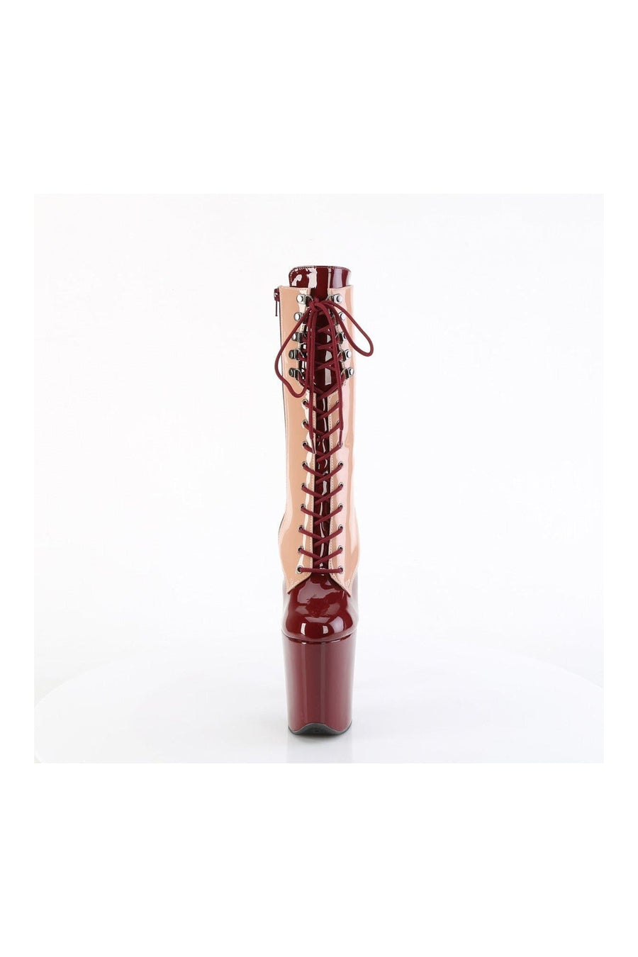 Pleaser FLAMINGO-1054DC Burgundy Patent Knee Boot in Burgundy Patent