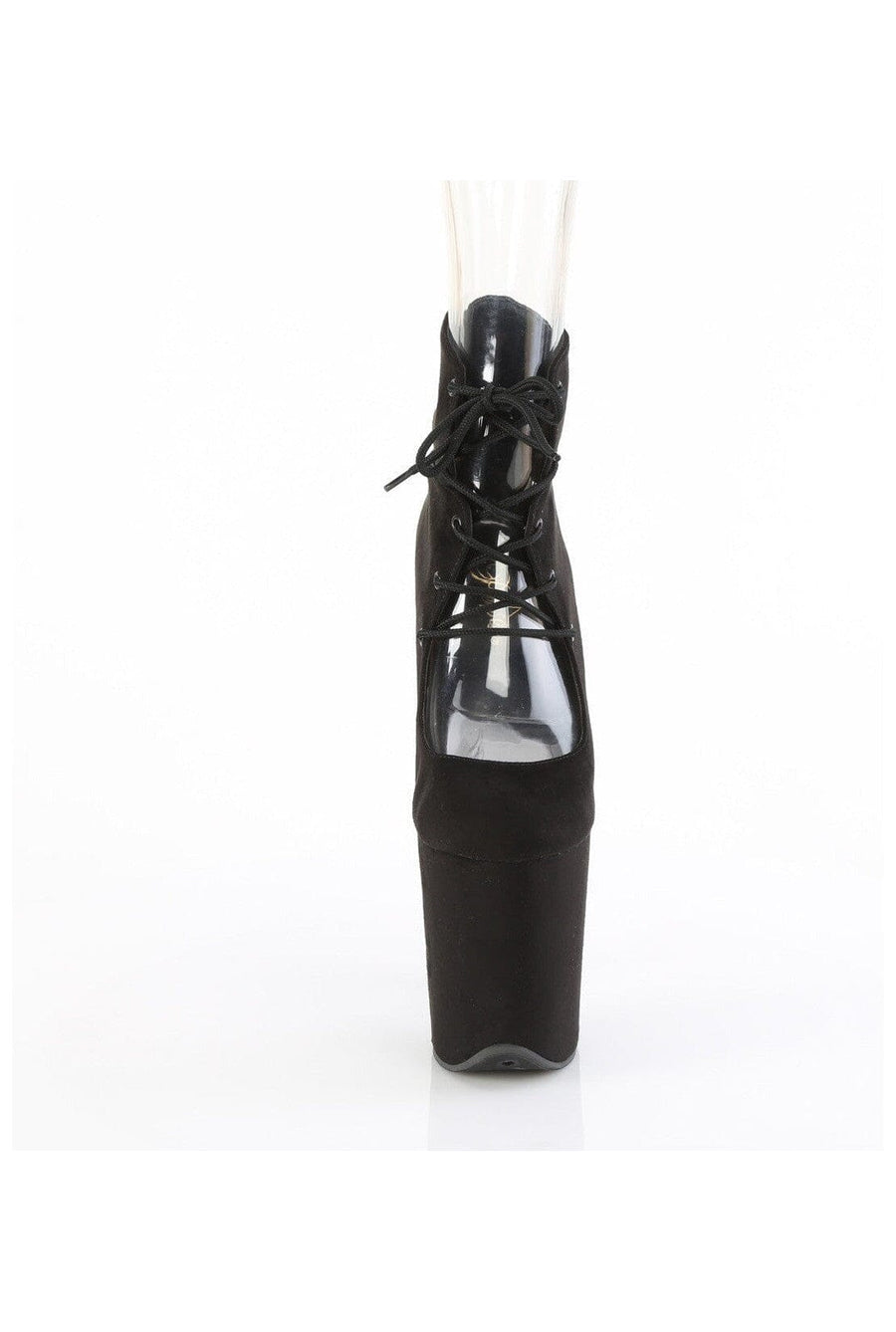Pleaser FLAMINGO-800-22 Black Fabric Ankle Boot in Black Fabric