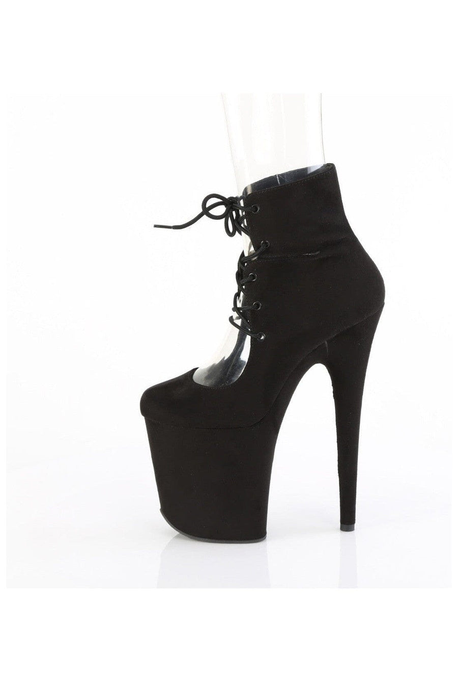 Pleaser FLAMINGO-800-22 Black Fabric Ankle Boot in Black Fabric