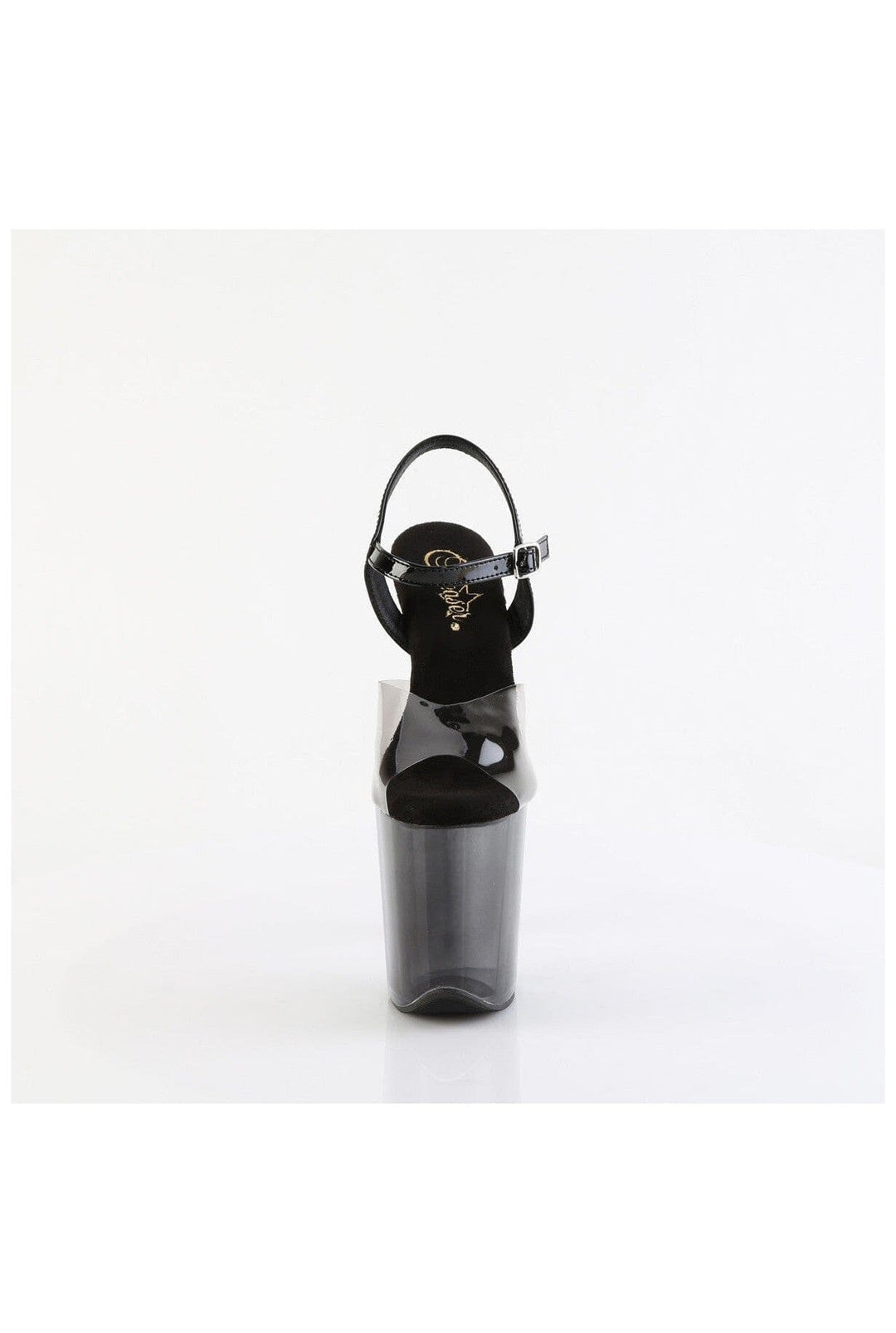 Pleaser FLAMINGO-808T-1 Black Vinyl Sandal in Black Vinyl