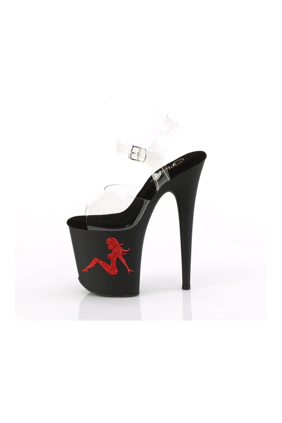 Pleaser FLAMINGO-808TGRS Clear Vinyl Sandal in Clear Vinyl