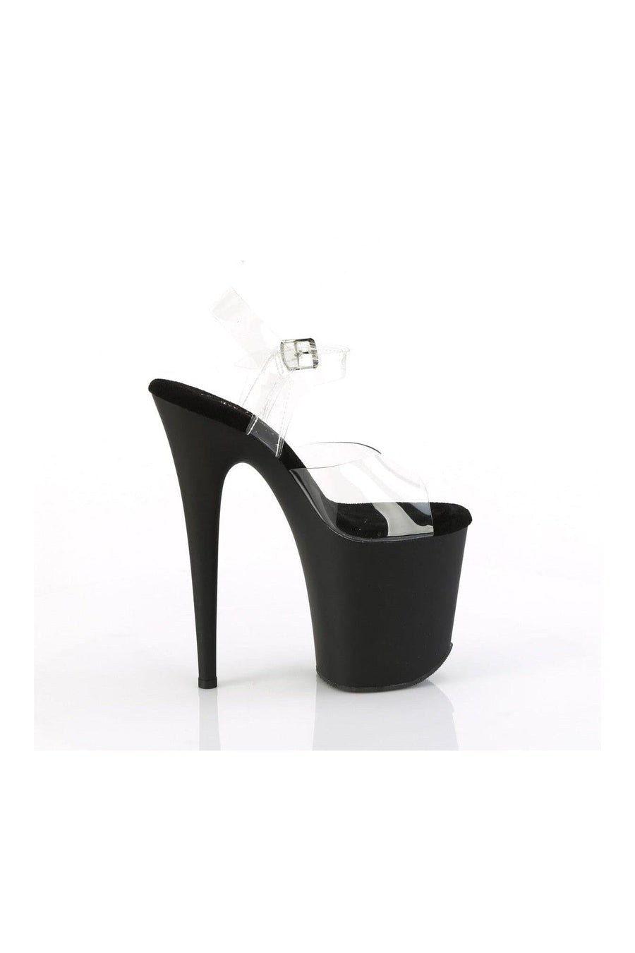 Pleaser FLAMINGO-808TGRS Clear Vinyl Sandal in Clear Vinyl