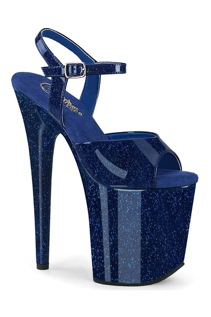 FLAMINGO-809GP Blue Glitter Patent Sandal