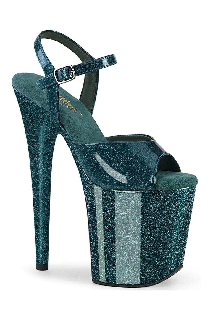 FLAMINGO-809GP Green Glitter Patent Sandal