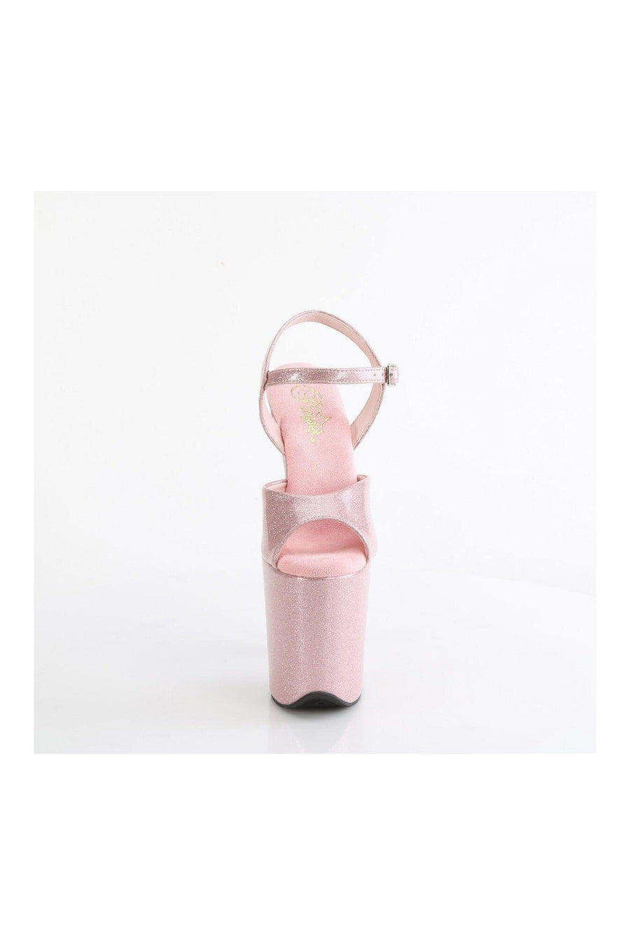 Pleaser FLAMINGO-809GP Pink Glitter Patent Sandal in Pink Glitter Patent