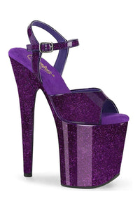 Pleaser FLAMINGO-809GP Purple Glitter Patent Sandal in Purple Glitter Patent from SexyShoes.com