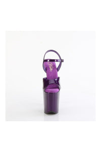 Pleaser FLAMINGO-809GP Purple Glitter Patent Sandal in Purple Glitter Patent