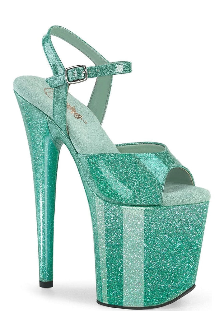 FLAMINGO-809GP Turquoise Patent Sandal