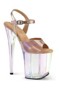 Pleaser FLAMINGO-809HT Rose Gold Patent Sandal in Rose Gold Patent from SexyShoes.com