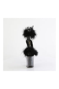 Pleaser FLAMINGO-824F Clear Marabou Sandal in Clear Marabou