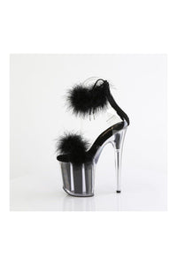 Pleaser FLAMINGO-824F Clear Marabou Sandal in Clear Marabou