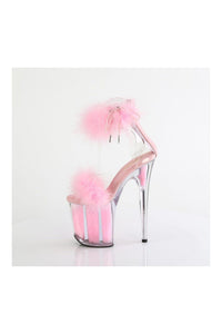 Pleaser FLAMINGO-824F Clear Marabou Sandal in Clear Marabou
