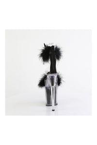 Pleaser FLAMINGO-824F Clear Marabou Sandal in Clear Marabou