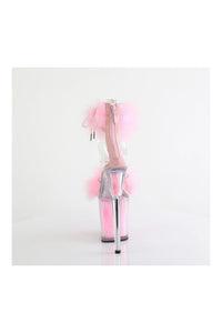 Pleaser FLAMINGO-824F Clear Marabou Sandal in Clear Marabou