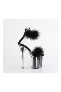 Pleaser FLAMINGO-824F Clear Marabou Sandal in Clear Marabou