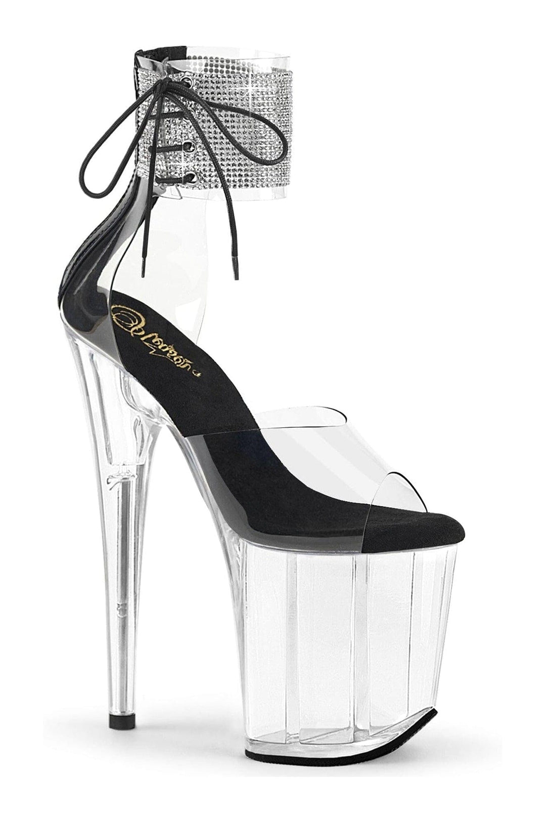 Pleaser FLAMINGO-824RS Clear Vinyl Sandal in Clear Vinyl from SexyShoes.com