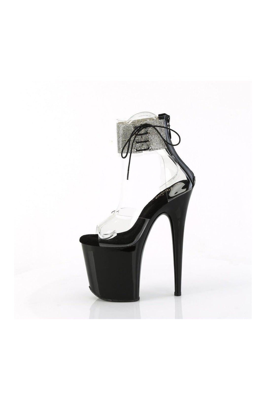 Pleaser FLAMINGO-824RS Clear Vinyl Sandal in Clear Vinyl