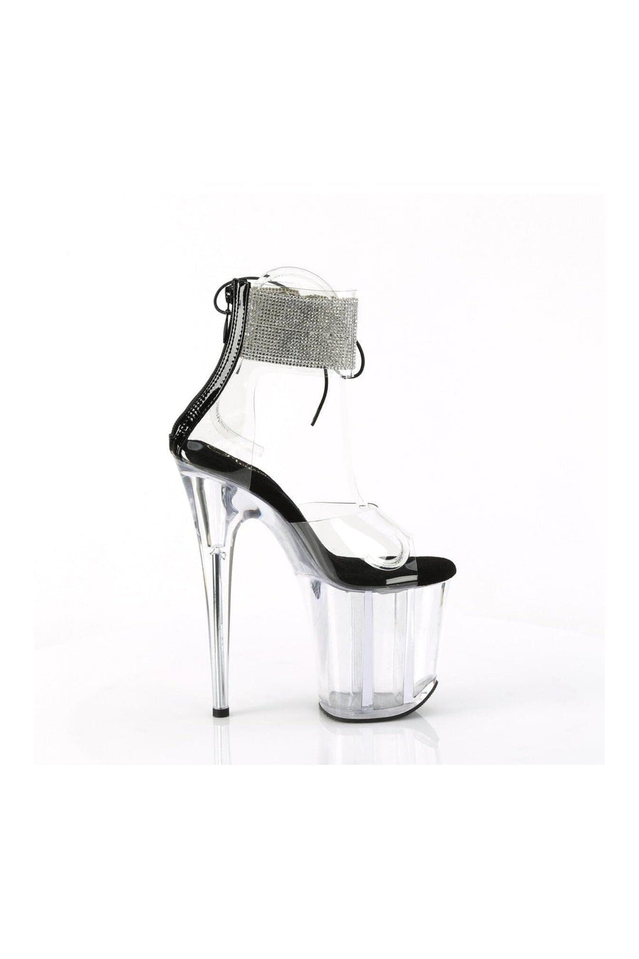 Pleaser FLAMINGO-824RS Clear Vinyl Sandal in Clear Vinyl