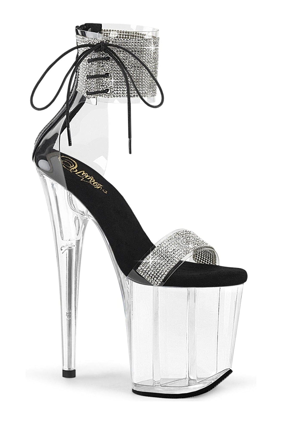 Pleaser FLAMINGO-827RS Clear Vinyl Sandal in Clear Vinyl from SexyShoes.com