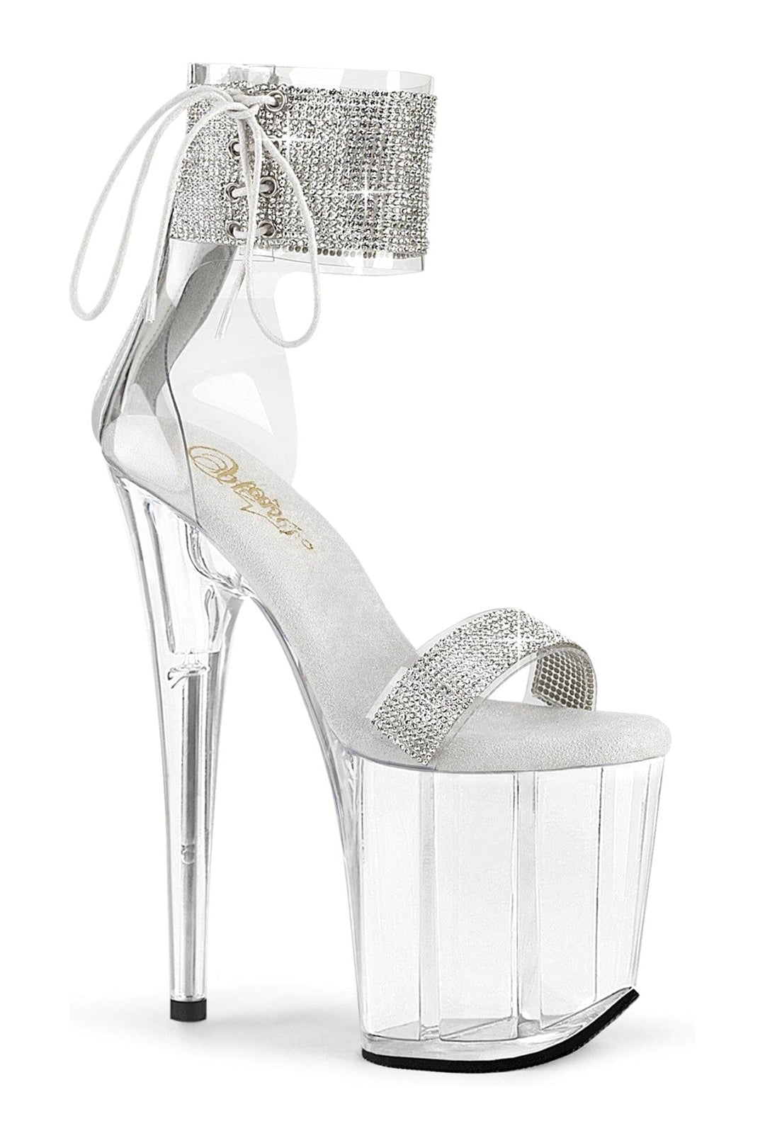 Pleaser FLAMINGO-827RS Clear Vinyl Sandal in Clear Vinyl from SexyShoes.com
