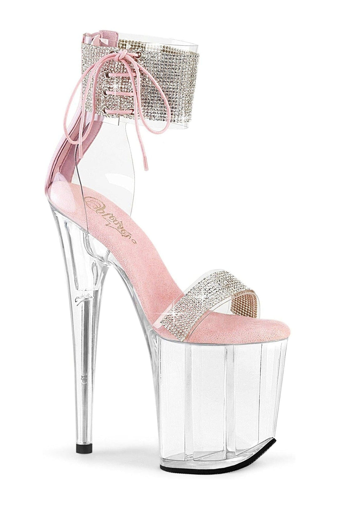 Pleaser FLAMINGO-827RS Clear Vinyl Sandal in Clear Vinyl from SexyShoes.com