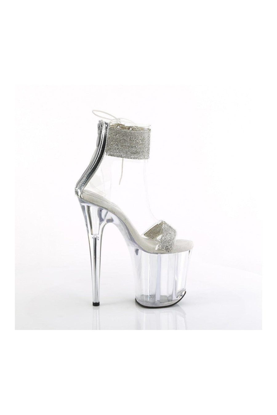 Pleaser FLAMINGO-827RS Clear Vinyl Sandal in Clear Vinyl