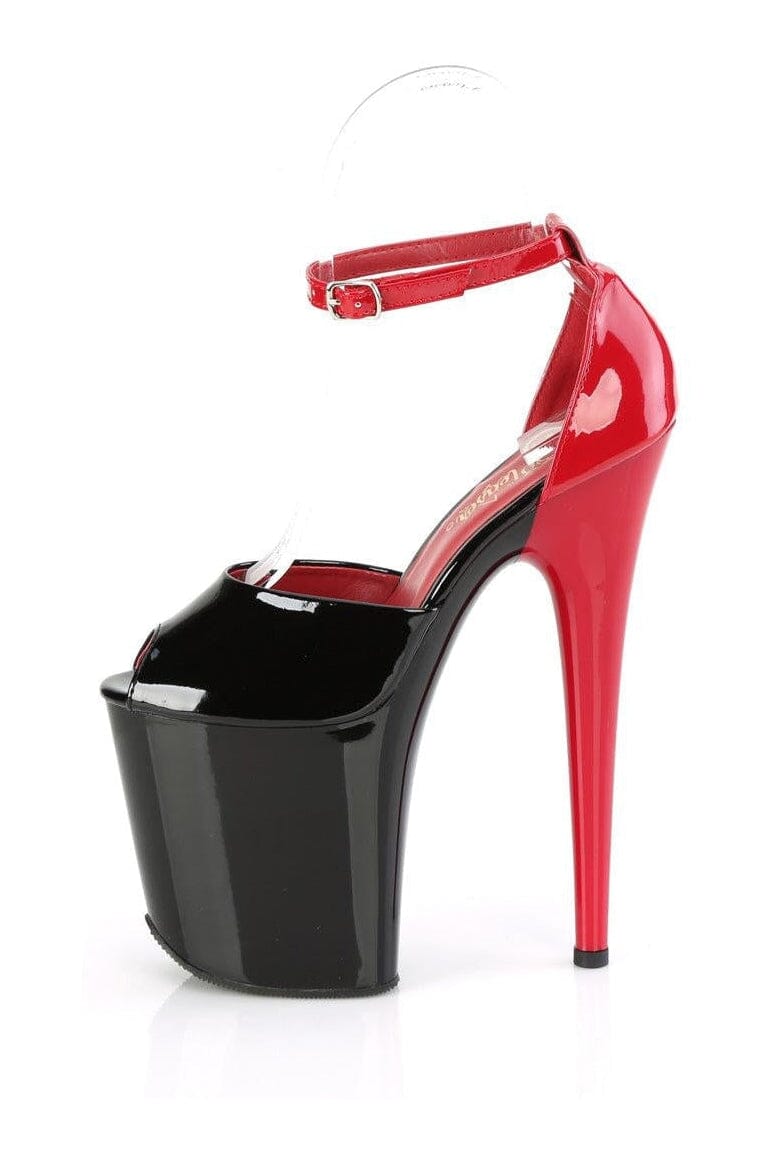 Pleaser FLAMINGO-868 Black Patent Sandal in Black Patent