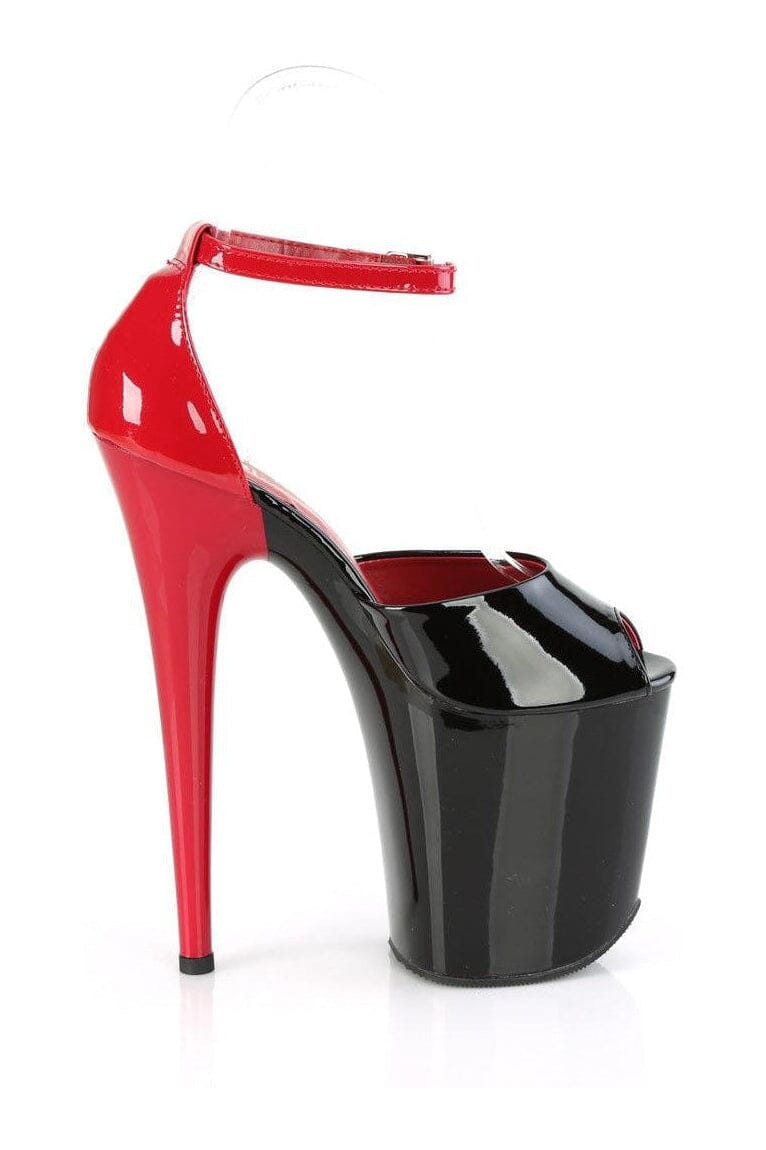 Pleaser FLAMINGO-868 Black Patent Sandal in Black Patent
